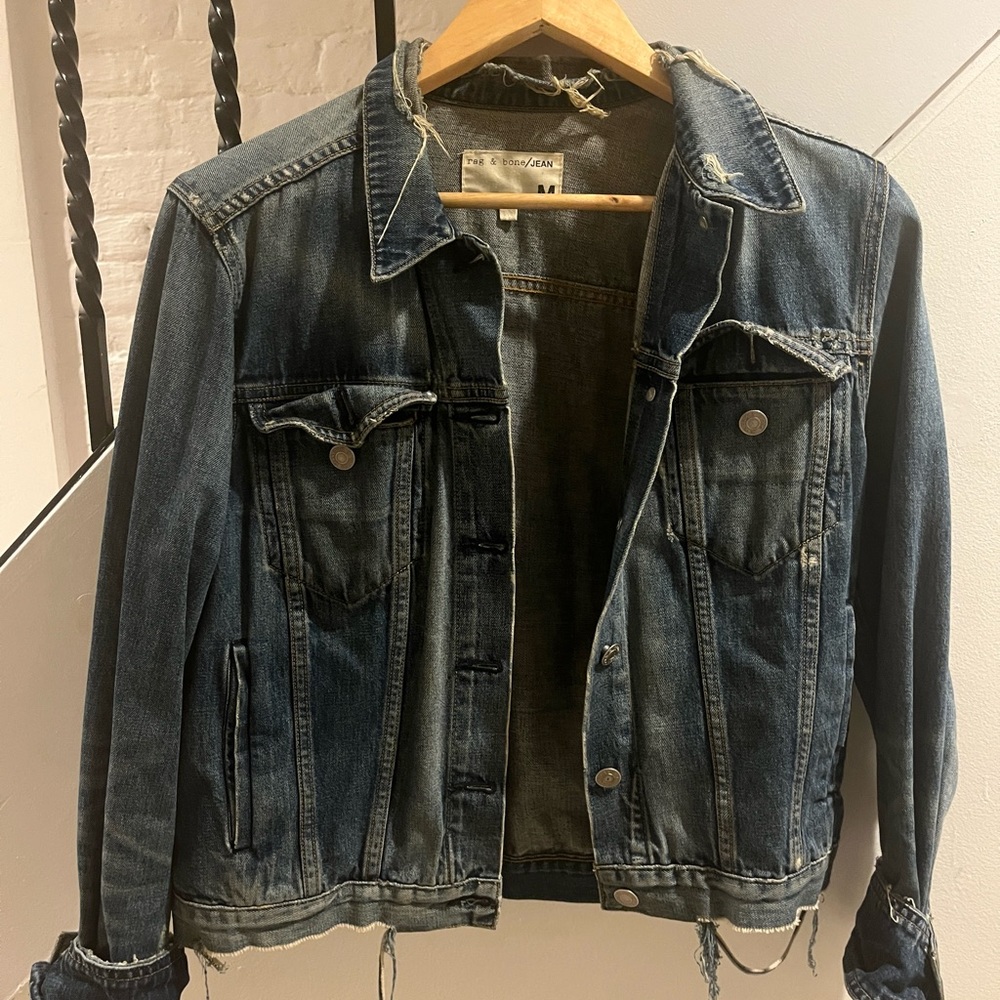 Rag & Bone Monterey Distressed Denim Jacket Size M